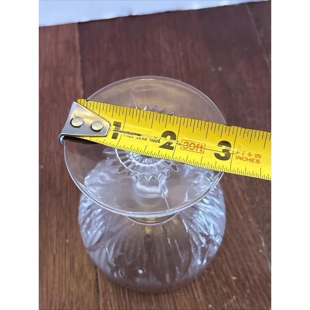 Vintage Jeannette Glass Iris & Herringbone Footed Sherbet Bowl 4